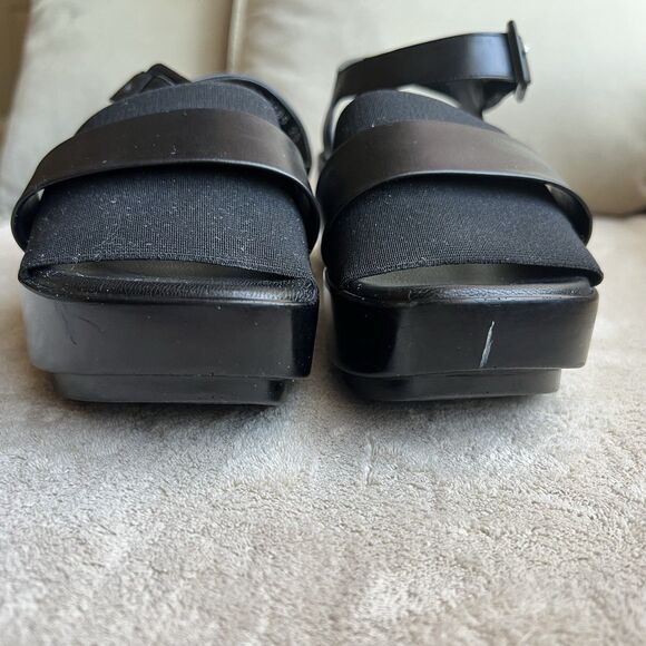 Robert Clergerie Paris Black Leather Platform Sandal Women EU 36.5 US 6 Platform - Picture 9 of 16